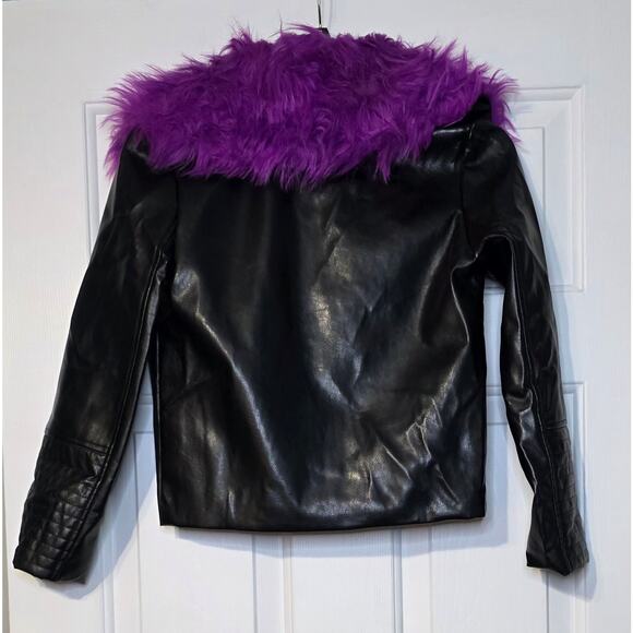 Girls S Disney's Descendants 3 Mal‎ Moto Jacket with Detachable Faux-Collar NWT - Picture 3 of 7